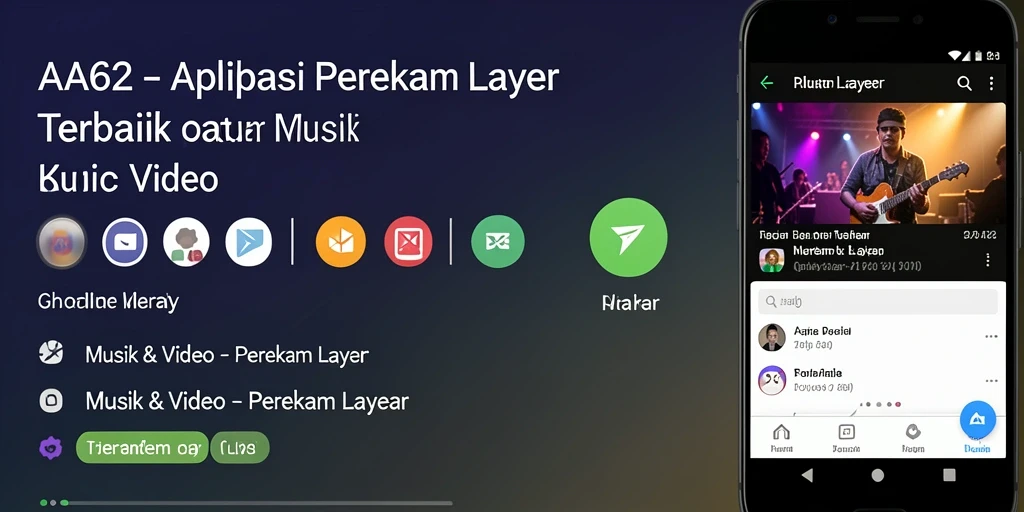Antarmuka aplikasi Perekam Layar AA62 yang sederhana dan fungsional.