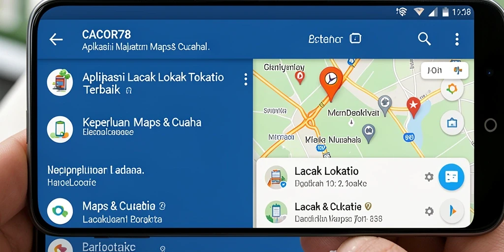 Tampilan antarmuka CACOR78 untuk pelacakan lokasi yang mudah digunakan.