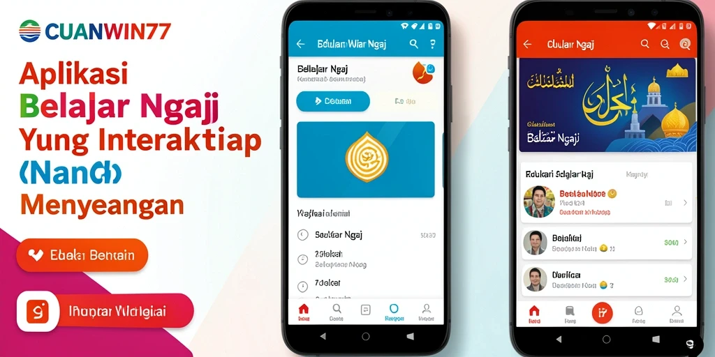 Antarmuka menarik dan fitur interaktif aplikasi Belajar Ngaji.