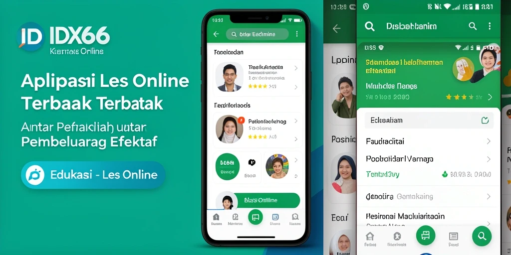 Antarmuka aplikasi IDX66 yang ramah pengguna dan intuitif untuk Les Online.
