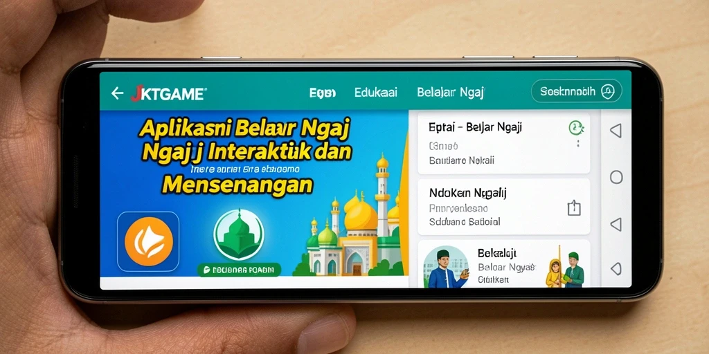 Tampilan antarmuka aplikasi JKTGAME untuk Belajar Ngaji yang menawan.