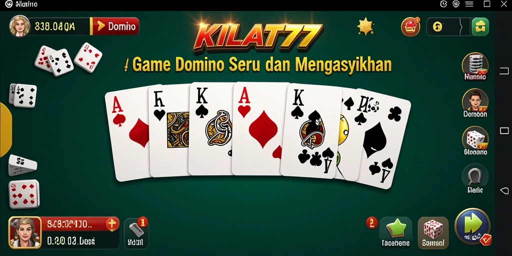 Tampilan antarmuka permainan Domino yang menarik dan interaktif.