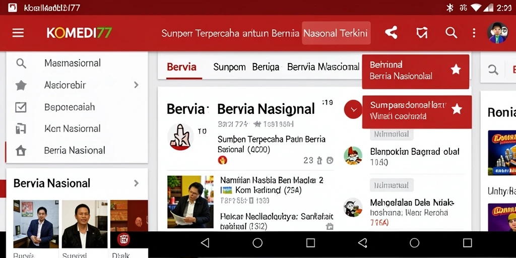 Tampilan antarmuka aplikasi KOMEDI77 yang menarik dan informatif.