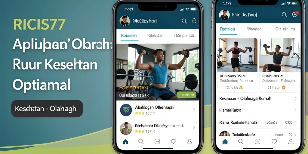 Antarmuka RICIS77 dengan berbagai pilihan latihan olahraga rumah.