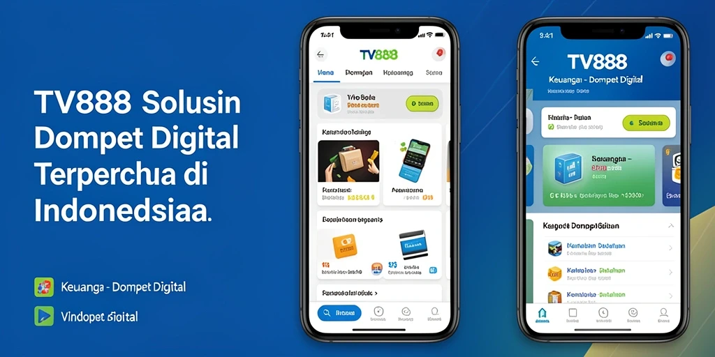 Antarmuka aplikasi TV888 yang modern dan fungsional.